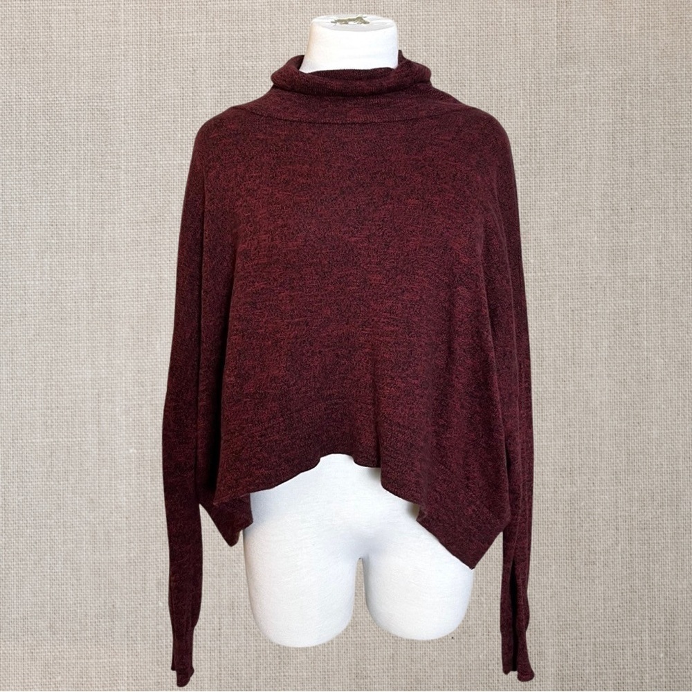 Zara Knit Turtleneck Asymmetrical Crop Sweater